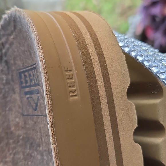 Reef Cushion Vista Hi Navy Blue Platform Slide On Sandal Size 10 - Picture 10 of 14